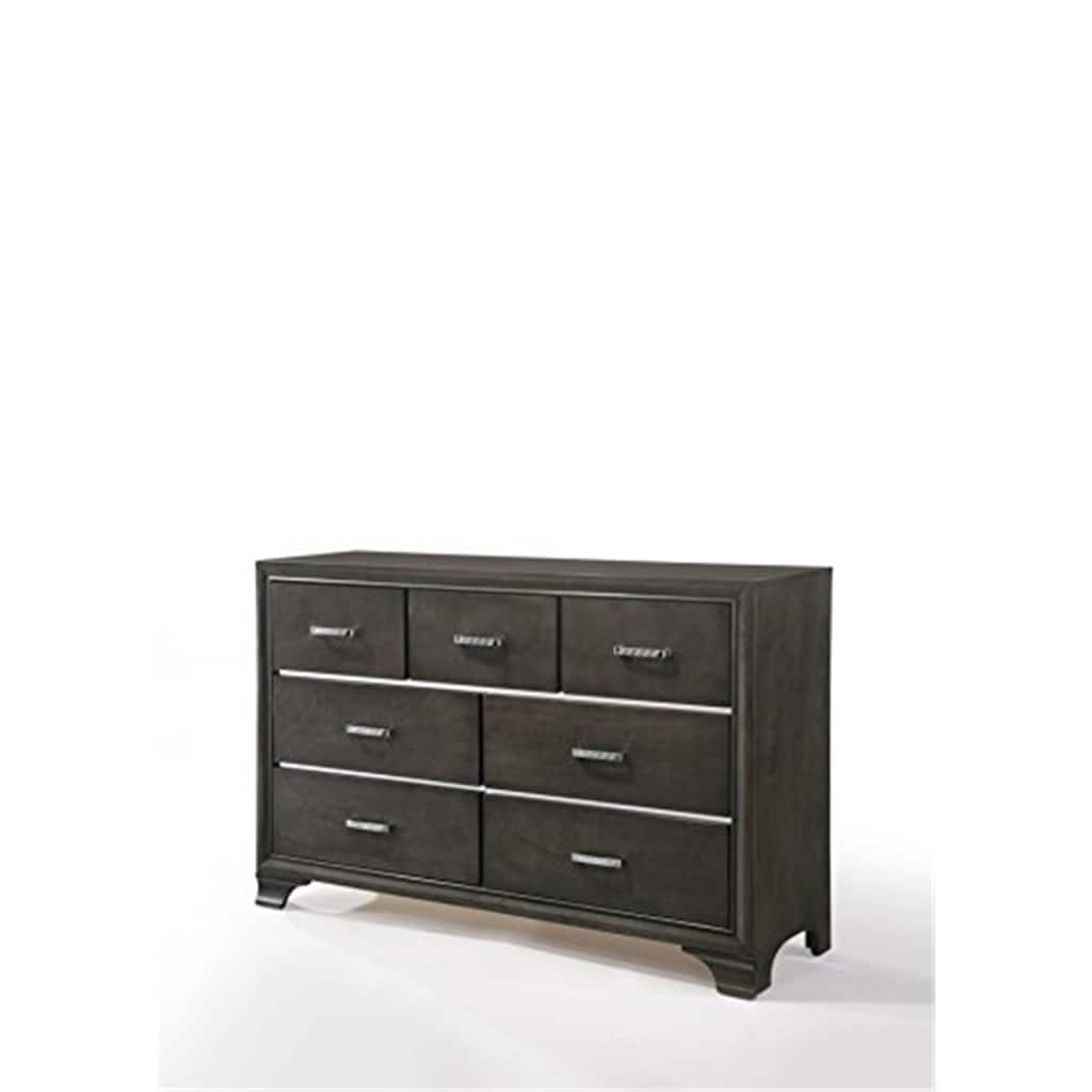 Seaside Style Dresser - Gray Finish, 7 Drawer Storage Chest - Modern Home Furniture