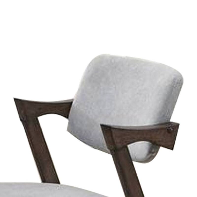 Brown/Gray Fabric Upholstered Wood Frame Dining Chair, Set of 2, Sturdy Dining Chair for Dining Rooms - 15.5