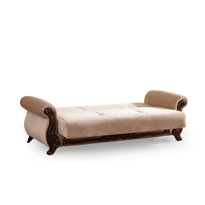 Carmen Traditional Style Upholstery Sleeper Sofa Made with Wood