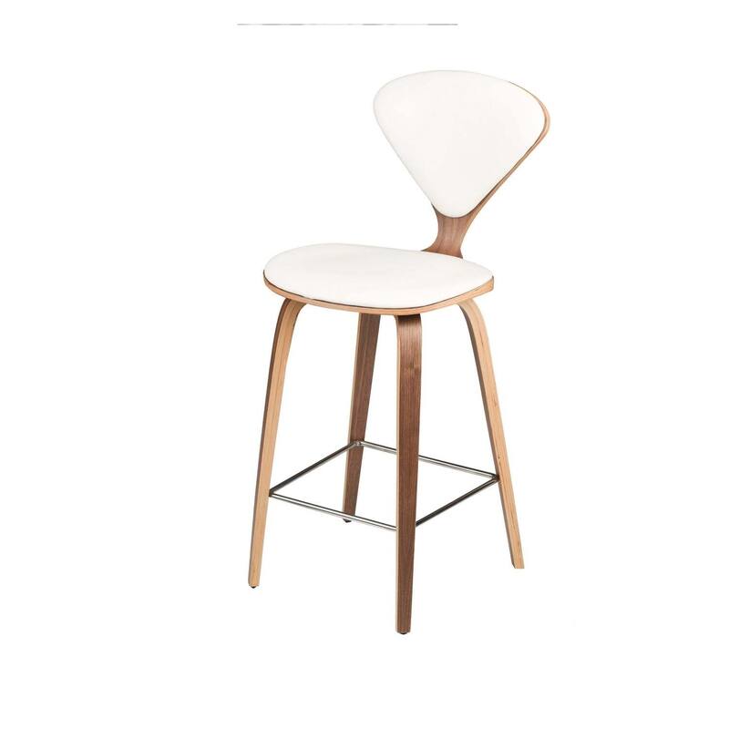 Modern Mid Century Satin Stool (26") Set of 3 - White