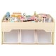 preview thumbnail 1 of 3, Hey Play 63PC Wooden Train Set with Illustrated Ocean Train Table (Yellow) Yellow