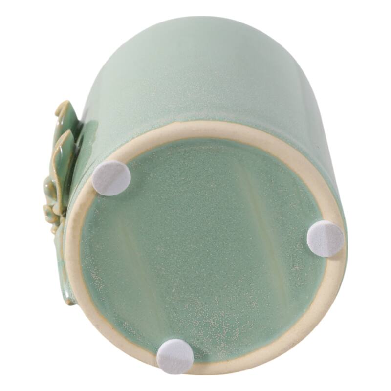 Ceramic Cute Pencil Cup Decorative Flower Office Desk Accessory