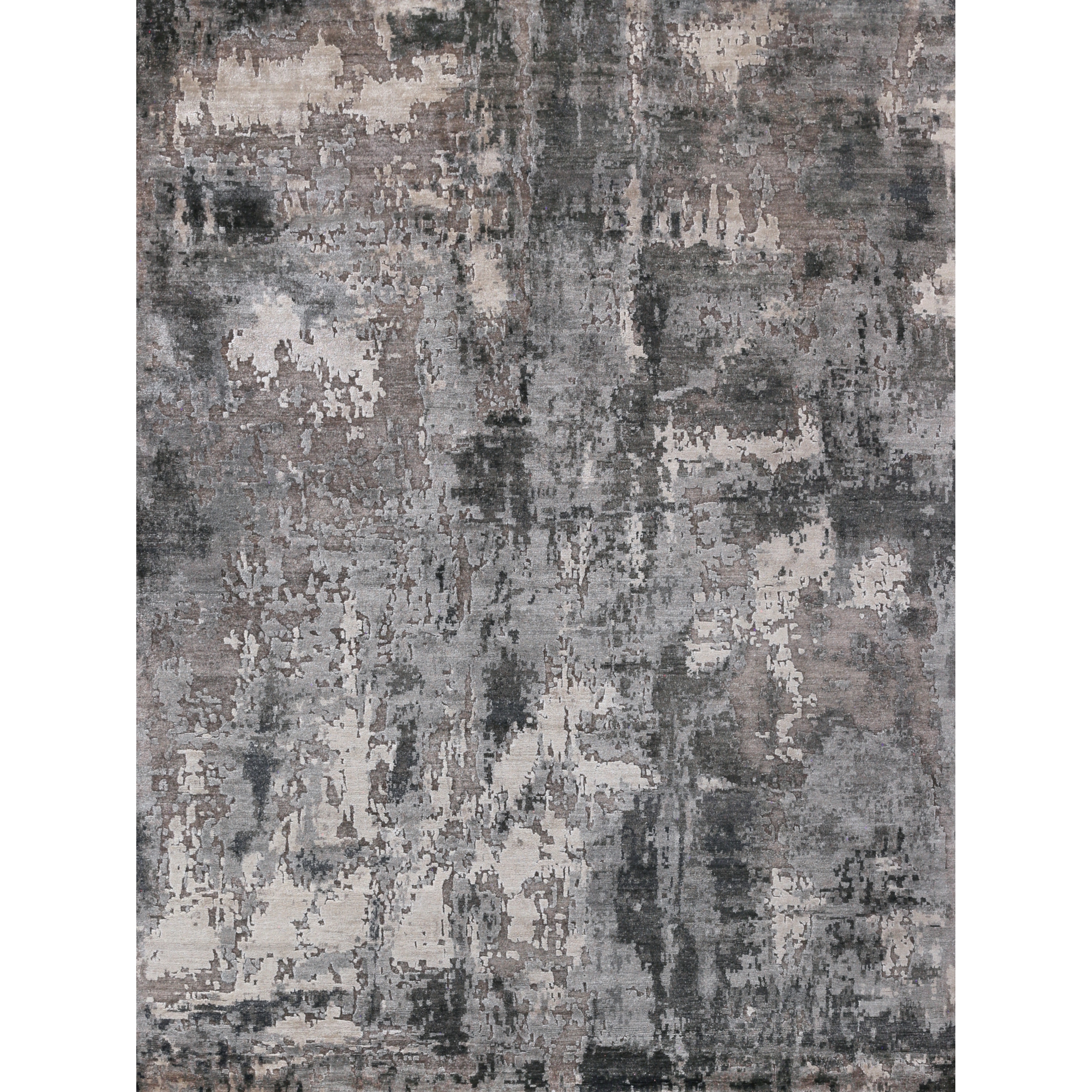 Laureno hand-knotted Bamboo Silk Gray/Charcoal Area Rug - 9' x 12'