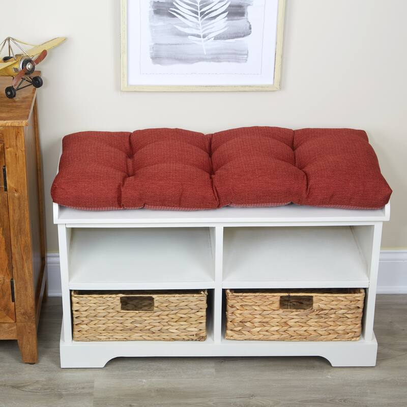Klear Vu Non-Slip Gripper Bench Cushion - 33 x 14 - Flame