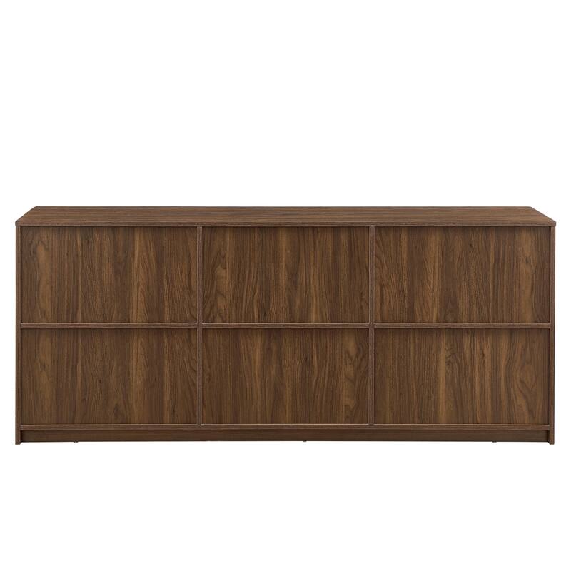 67-Inch Modern Wavy Sideboard, Curved 6-Door Storage Cabinet for Living Room, Kitchen & Bedroom