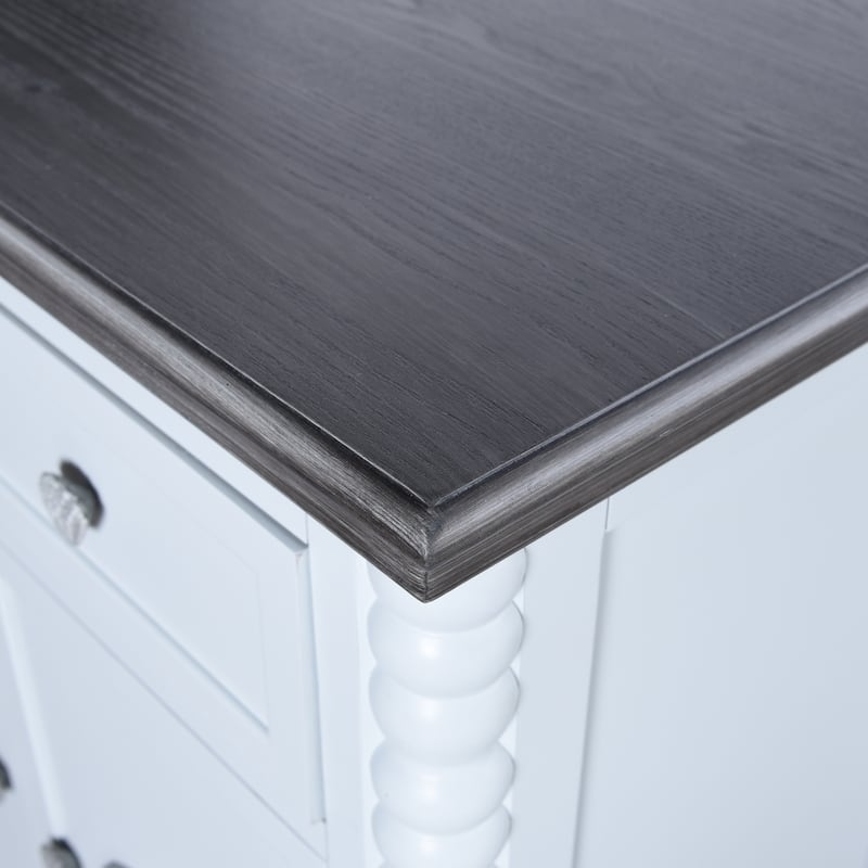 Porch & Den Seavey Weathered Blue and Grey Mist Top 4-Drawer Cabinet