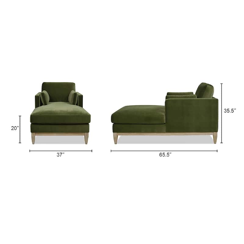 Knox 65" Modern Farmhouse Performance Velvet Chaise Lounge Chair