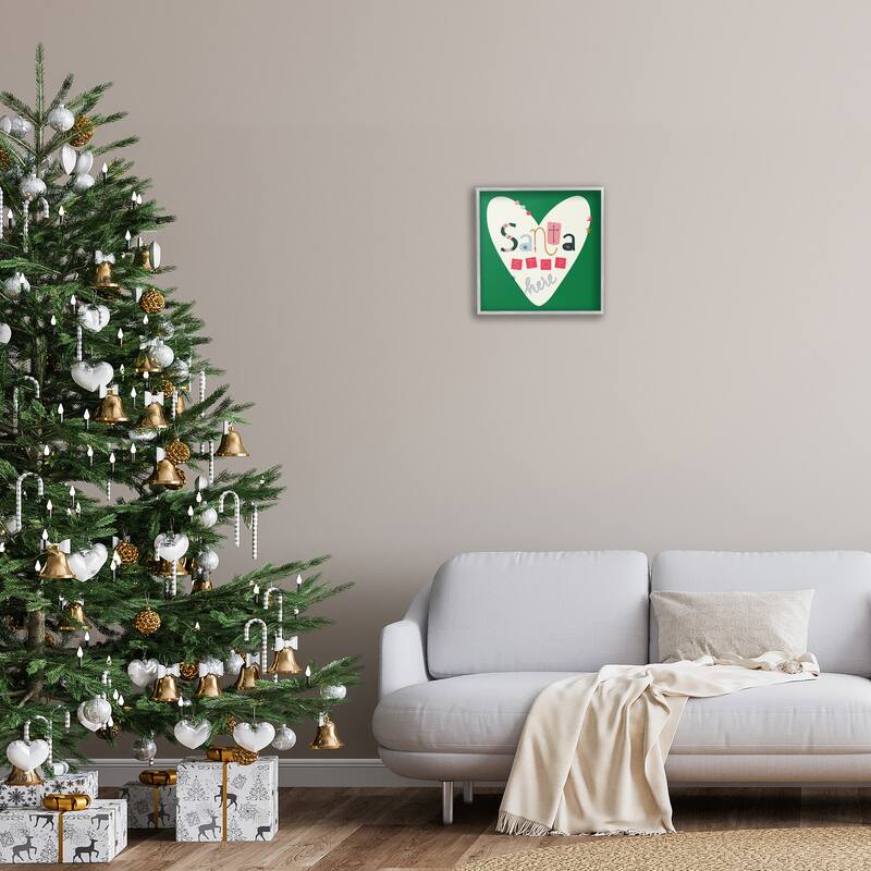 Stupell Santa Stop Here Heart Framed Giclee Art Design By Sazerelli Designs