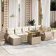Option Beige+Cream-3 middle+3 corner+footrest+table