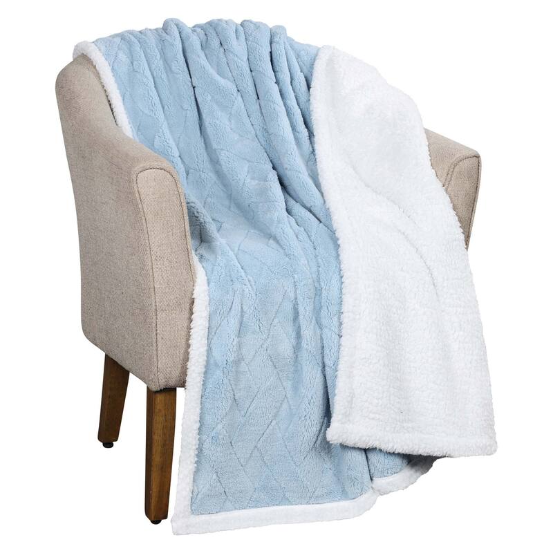 Superior Nuuk Jacquard Lattice Fluffy Sherpa Fleece Blanket