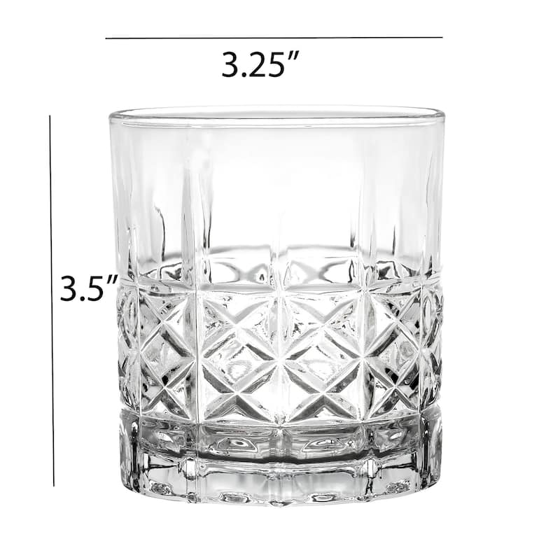Lorren Home Trends 11 OZ Double Old Fashion Glass, Set of 6