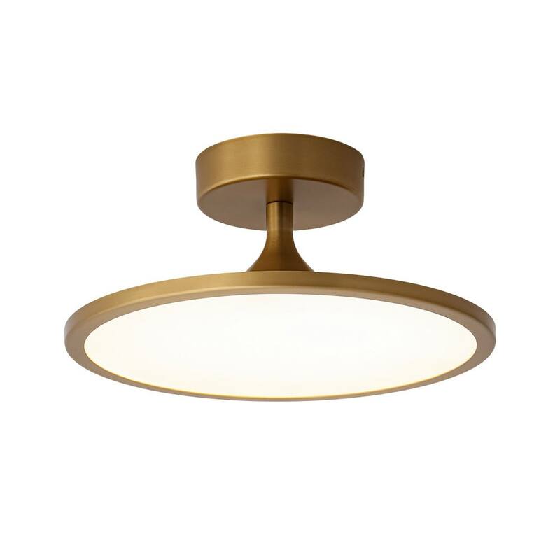 Contemporary Minimalism Dimmable LED Metal Round Semi Flush Light