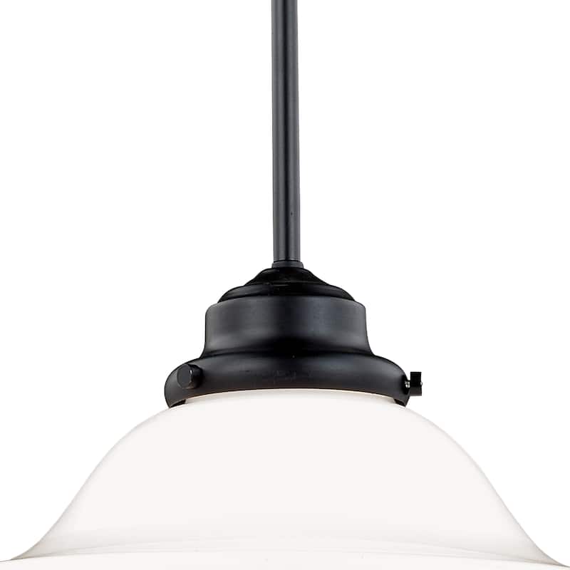 Huntley 1 Light Farmhouse Schoolhouse Pendant White Glass
