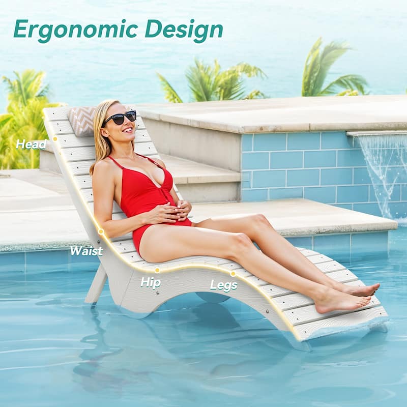 HDPS Water-Resistance Patio Lounge Chair Set of 3