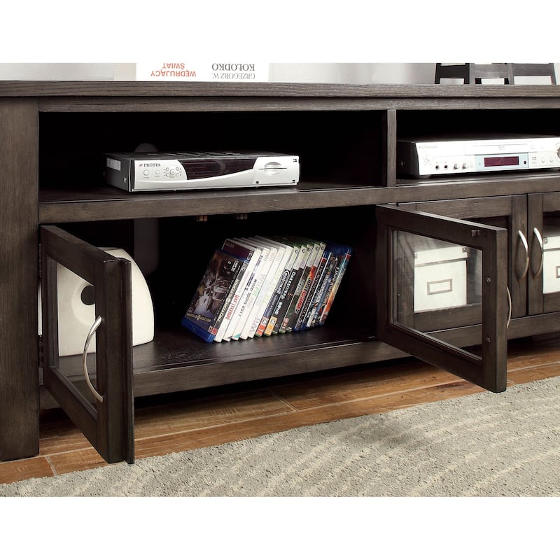 Dane Contemporary Grey Solid Wood Multi-storage TV Console by Furniture of America