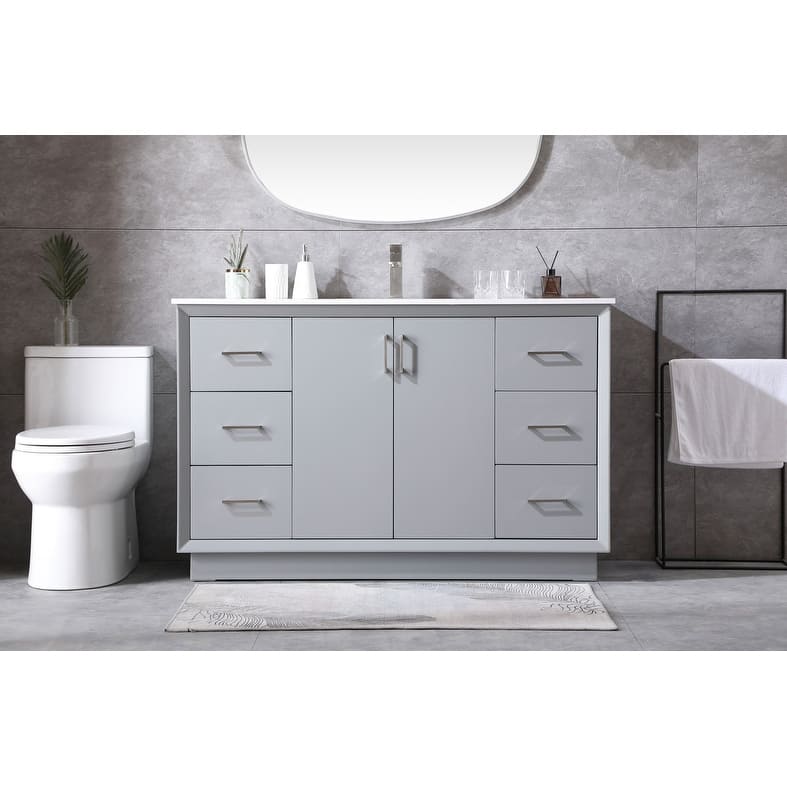 Elegant Lighting VF19654 Hayes 54" Free Standing Single Basin Vanity