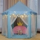 preview thumbnail 1 of 3, 55'' x 53'' Girls Large Princess Castle Play Tent with Star Lights - Blue_2pc