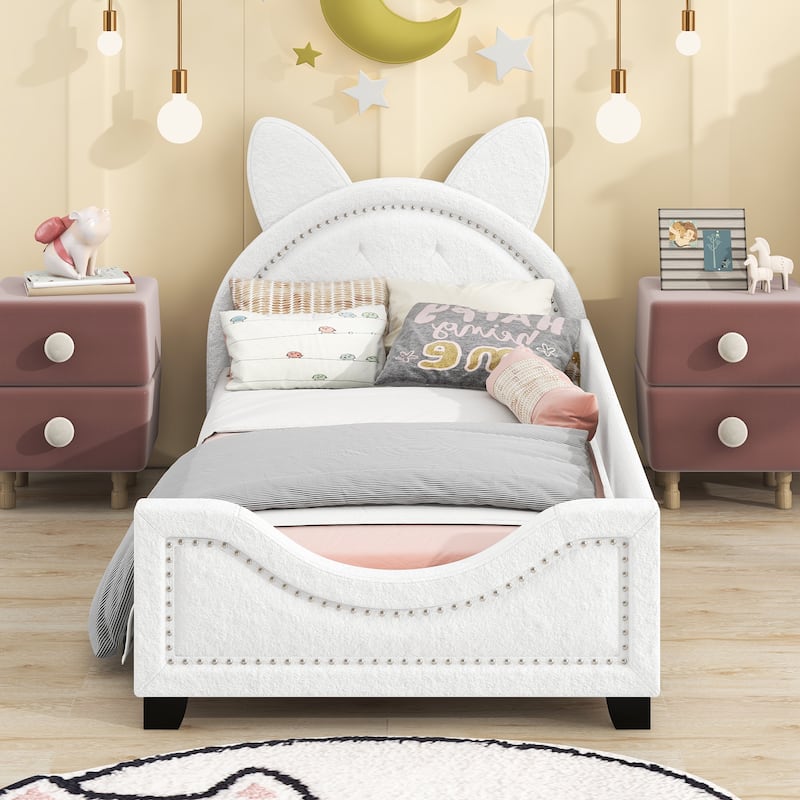 Upholstered Daybed with Carton Ears Shaped Headboard