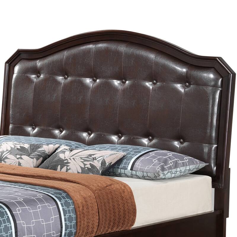 Queen Transitional Bed in Cappuccino Finish