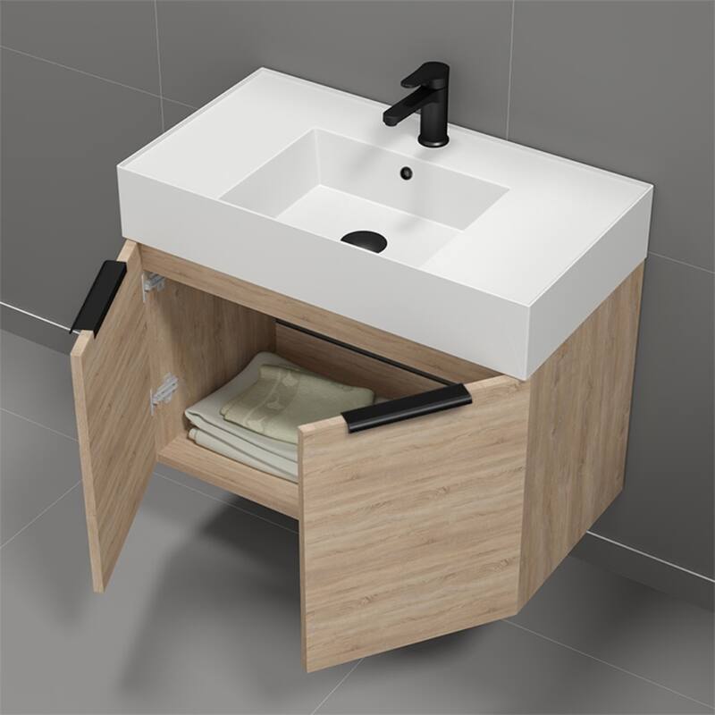 Nameeks Derin-3217-W-C Derin 32" Wall Mounted Single Basin Vanity Set