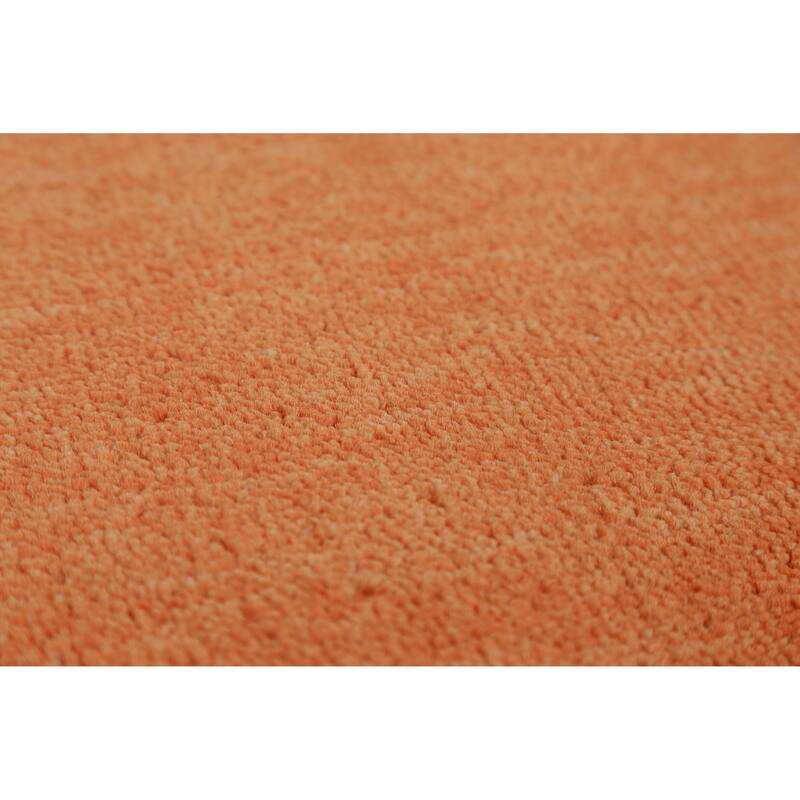 Hand Knotted Oriental 100% Wool Carpet Modern Solid Oranges & Rust Gabbeh Area Rug - 12' 2'' X 9' 0''