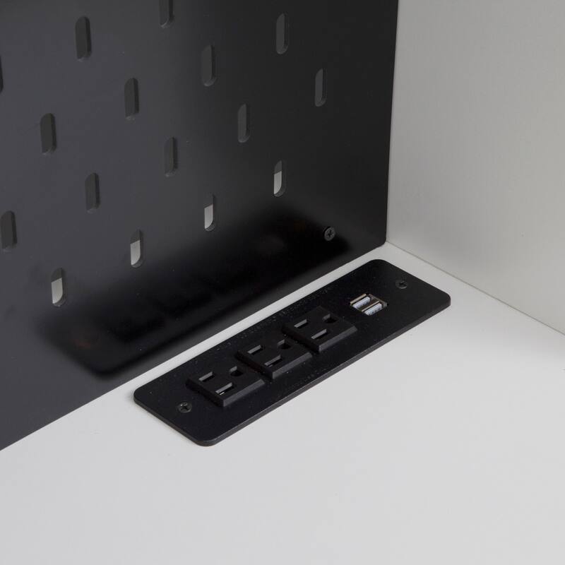 Roomfitters 74" Kitchen Pantry Cabinet with Charging Station & USB Ports, Large Food Storage Cupboard, Microwave Stand