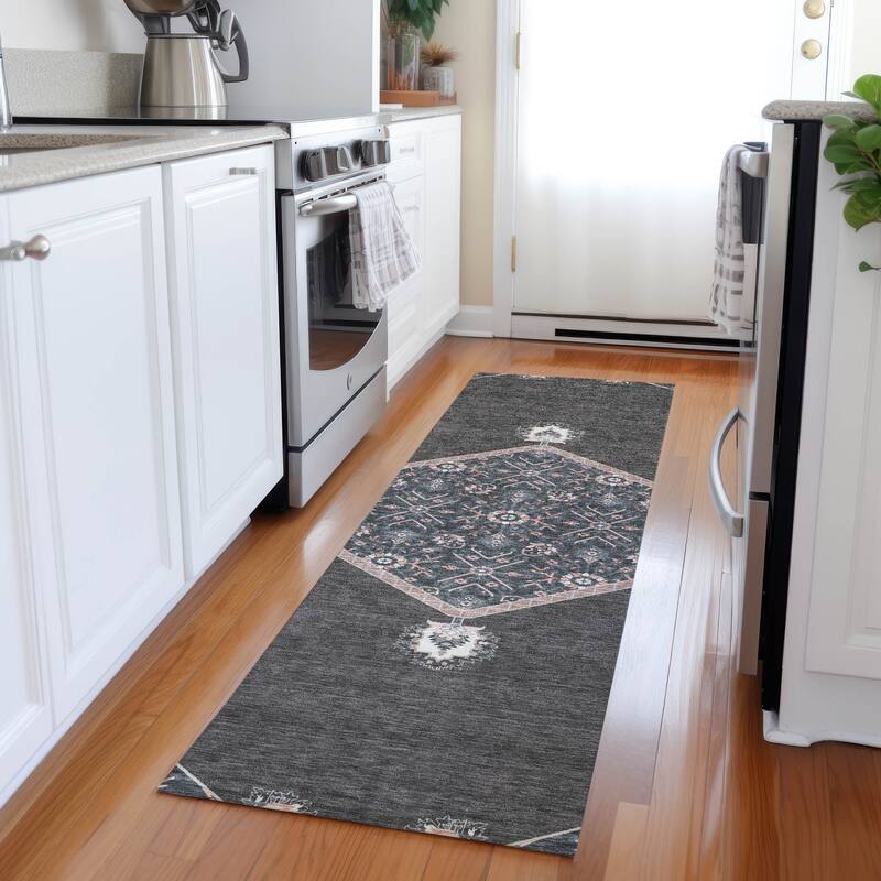Machine Washable Indoor/ Outdoor Traditional Chantille Rug