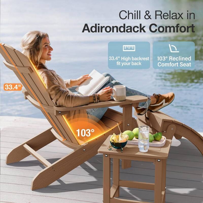 WINSOON All Weather HIPS Outdoor Plastic Adirondack Chair