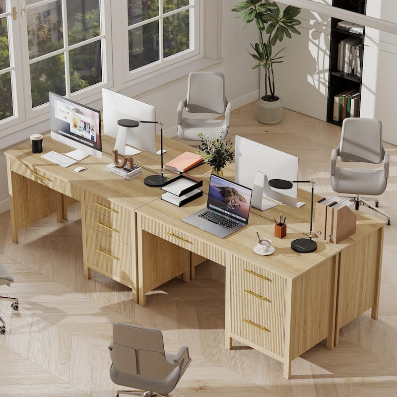 54W Executive Desk Home Office Desk with File Drawer
