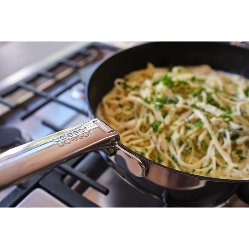 Joseph Joseph Space Steel 2-piece Ceramic Non-stick Fry Pan Set with Folding Handles