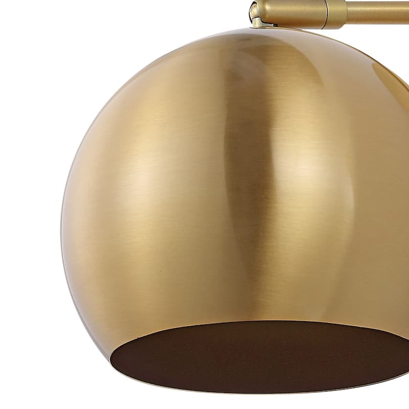 Mila 7" 1-Light Modern Midcentury Iron LED Sconce with Pull-Chain Switch, Brass Gold (Set of 2) by JONATHAN Y