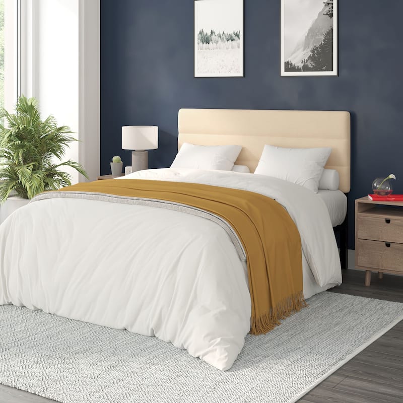 Universal Fit Tufted Upholstered Headboard - Cream - Queen