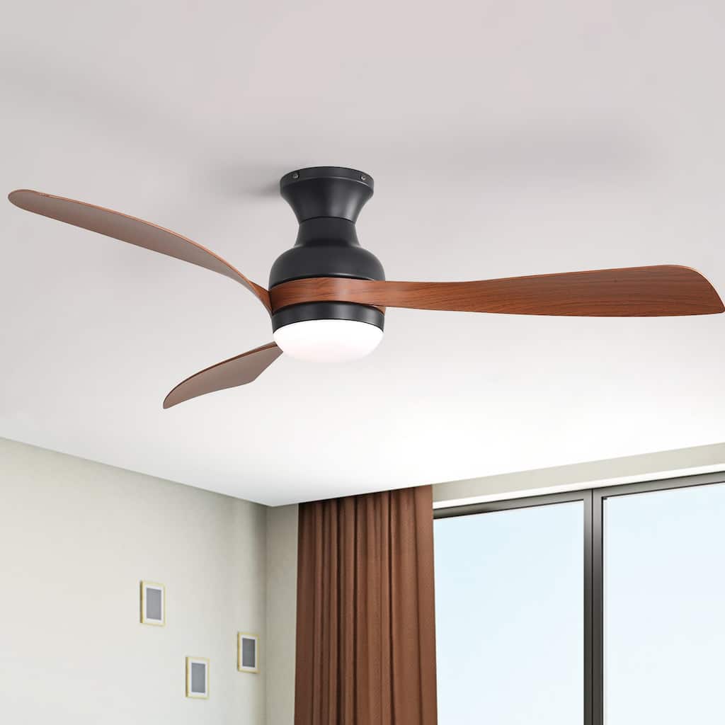 52-inch Ceiling Fan With Reversible DC Motor and 18W LED Light,Remote Control,3 ABS Blades,Dimmable and Timable