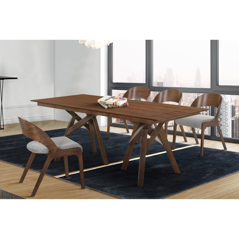 Cortina Polly Walnut or Black Wood 5 Piece Dining Set
