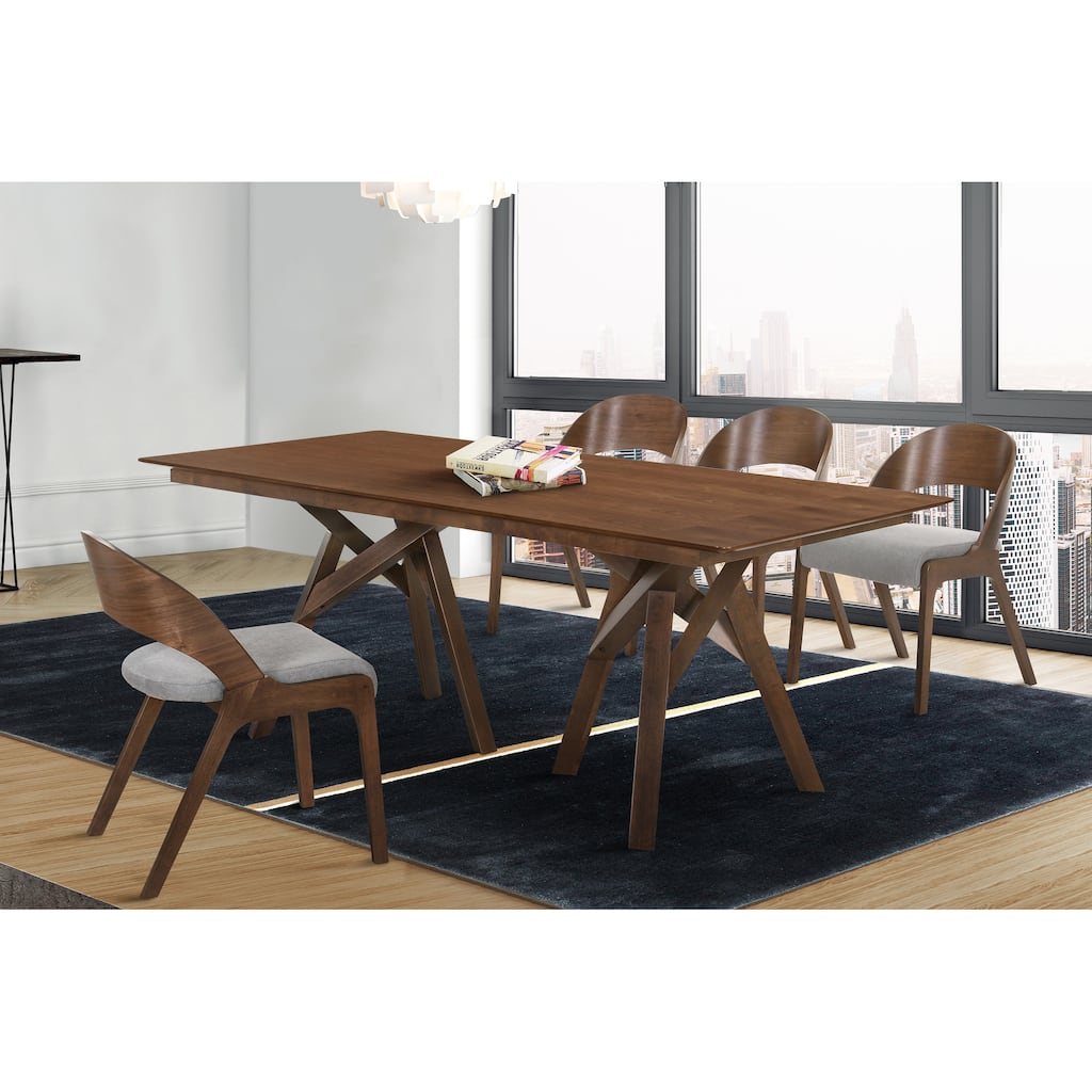 Cortina Polly Walnut or Black Wood 5 Piece Dining Set