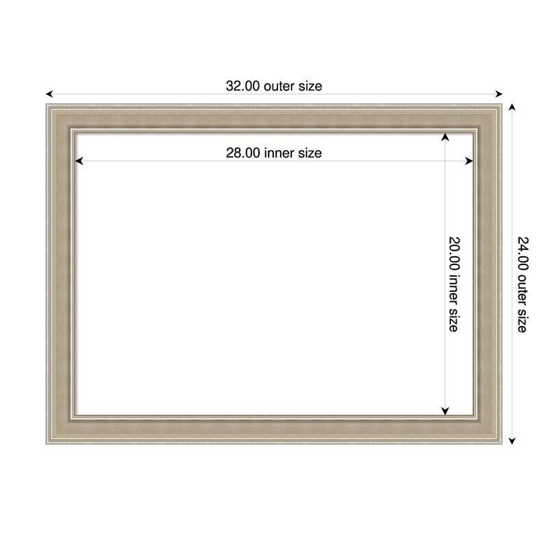 Amanti Art Mezzo Silver Framed Dry Erase Magnetic Board - 32 x 24 in