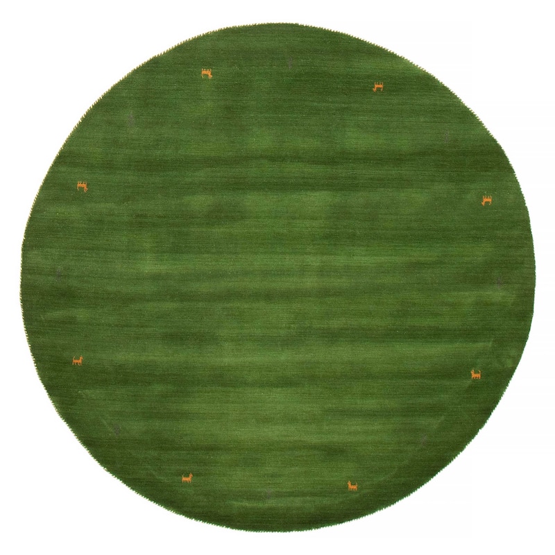 Kashkuli Gabbeh Green Rug 4'11" x 4'11" - 4'11 x 4'11 - Green - 4'11 x 4'11