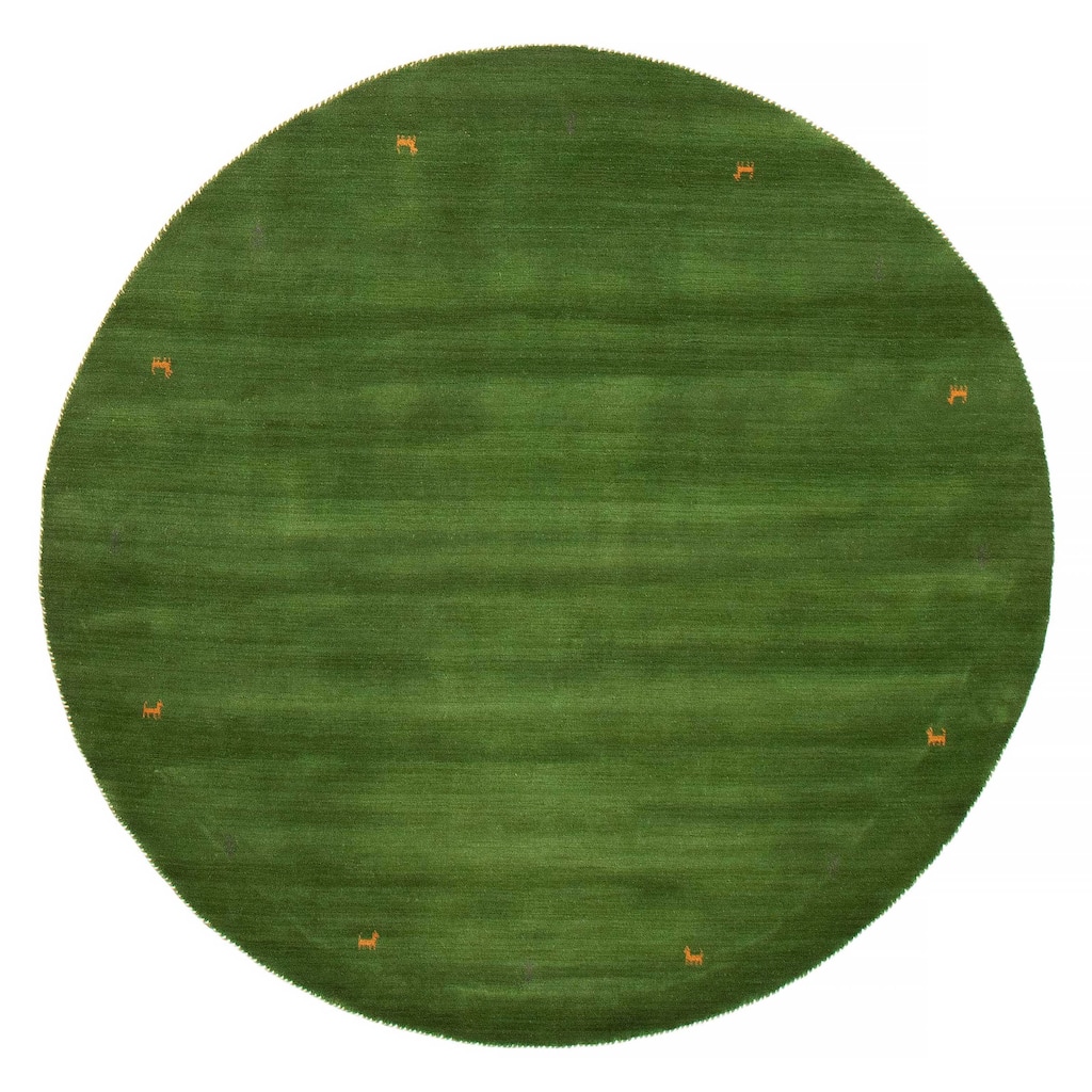 Kashkuli Gabbeh Green Rug 4'11" x 4'11" - 4'11 x 4'11