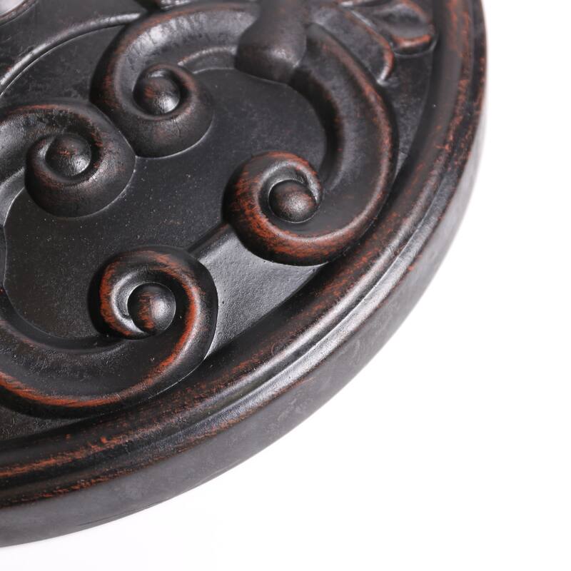 Roomfitters Gobi Resin Outdoor Umbrella Base with Scroll Pattern, Weather Resistant Bronze Finish