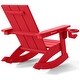 preview thumbnail 61 of 68, Shoreside Kids Outdoor Poly Adirondack Rocking Chair with Cup Holder (Set of 2)