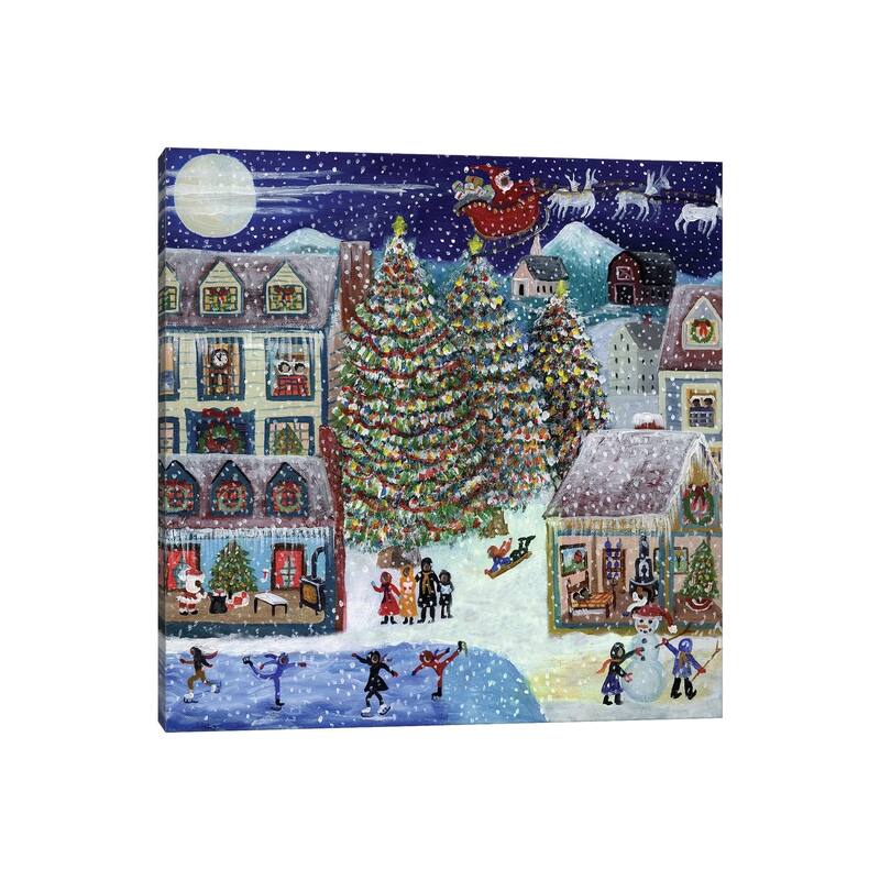 iCanvas "Santa Christmas Village" by Cheryl Bartley Canvas Print