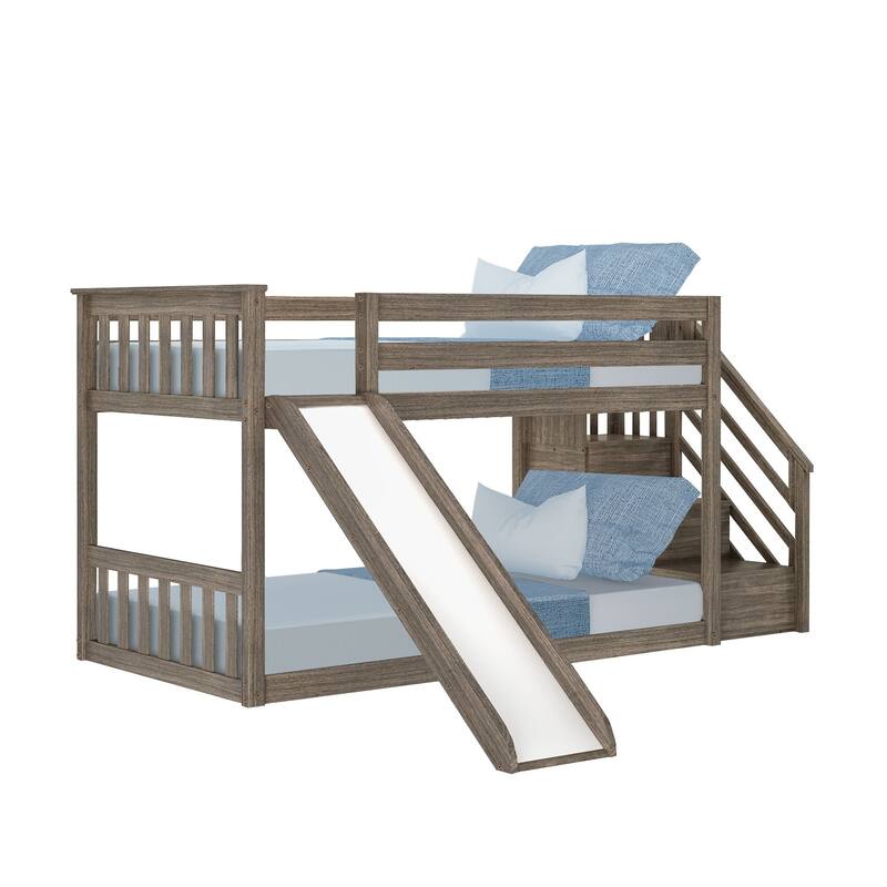 Max and Lily Low Bunk with Staircase Bunk with Slide