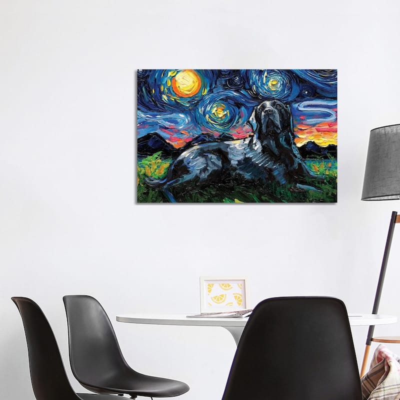 iCanvas "Black Labrador Night III" by Aja Trier Canvas Print - 26x40x1.5