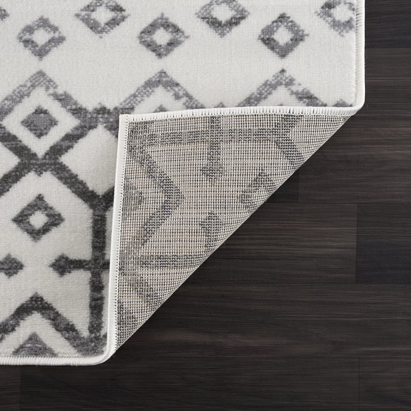 Beverly Rug Modern Bohemian Trellis Indoor Area Rug with Jute Backing for Living Room, Kitchen, Bedroom