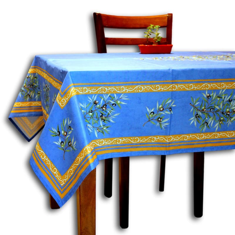 Wipeable Spill Resistant Provencal Cotton Cannes Collection Tablecloth
