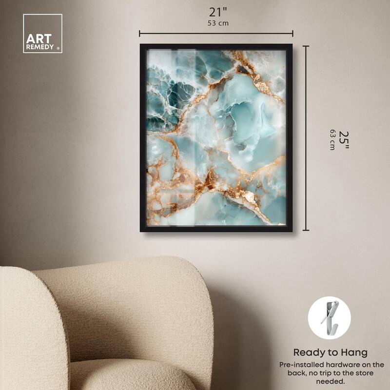 Teal Marble Majesty Shadowbox by Art Remedy