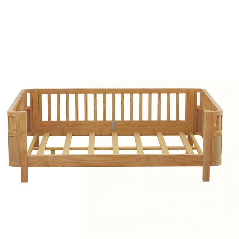 Wood Low Profile Bed with Rails
