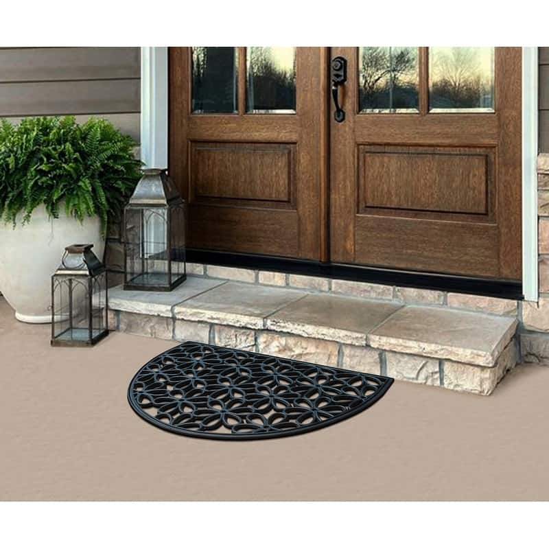 A1HC Outdoor Floor Mat, Rubber 24"x36” outside entryway Scrapes Shoes Clean of Dirt Heavy Duty Doormat for Indoor Outdoor