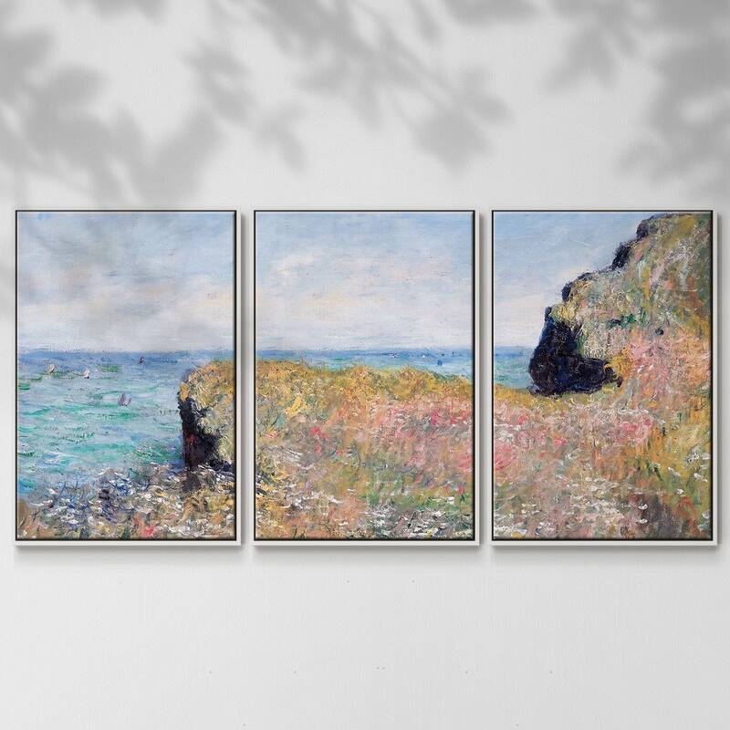 Edge of the Cliff, Pourville, 1882 - Multi Piece Framed Canvas