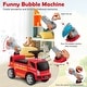 preview thumbnail 7 of 7, Kids Push Ride On Fire Truck with Ladder Bubble Maker and Headlights-Red - 34" x 11" x 19" (L x W x H)
